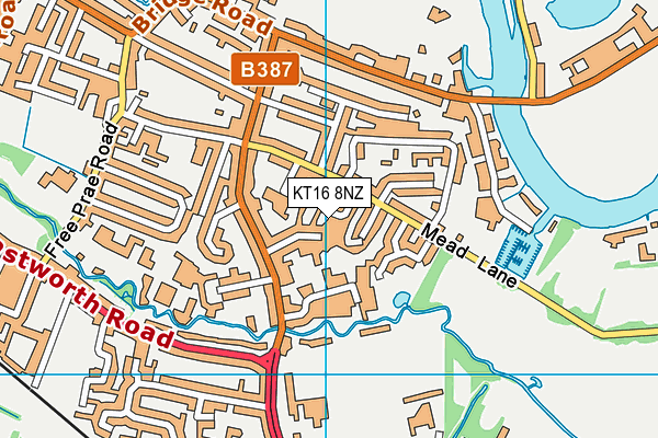 KT16 8NZ map - OS VectorMap District (Ordnance Survey)