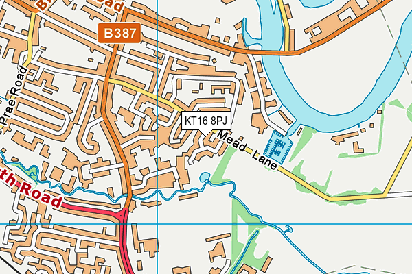 KT16 8PJ map - OS VectorMap District (Ordnance Survey)