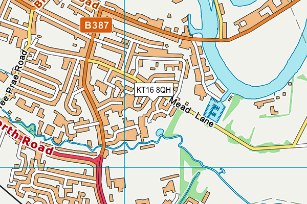KT16 8QH map - OS VectorMap District (Ordnance Survey)