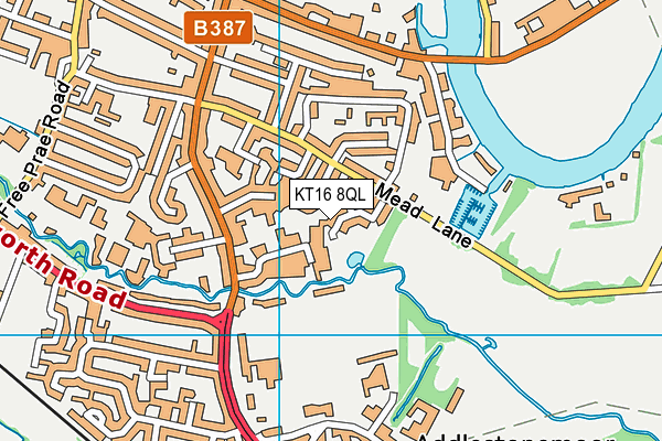 KT16 8QL map - OS VectorMap District (Ordnance Survey)