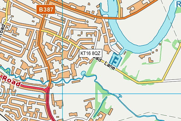 KT16 8QZ map - OS VectorMap District (Ordnance Survey)