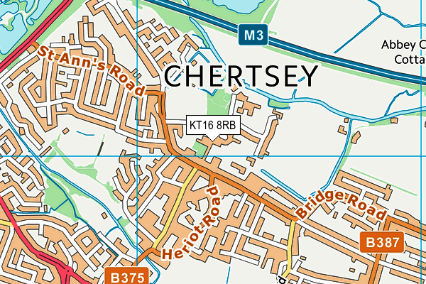 KT16 8RB map - OS VectorMap District (Ordnance Survey)