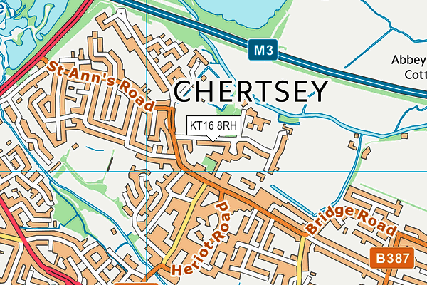 KT16 8RH map - OS VectorMap District (Ordnance Survey)