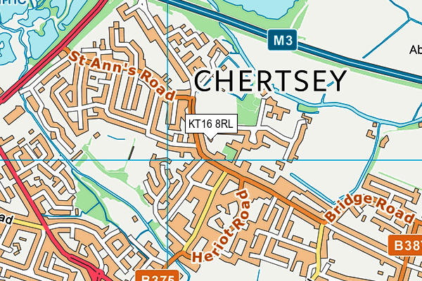 KT16 8RL map - OS VectorMap District (Ordnance Survey)