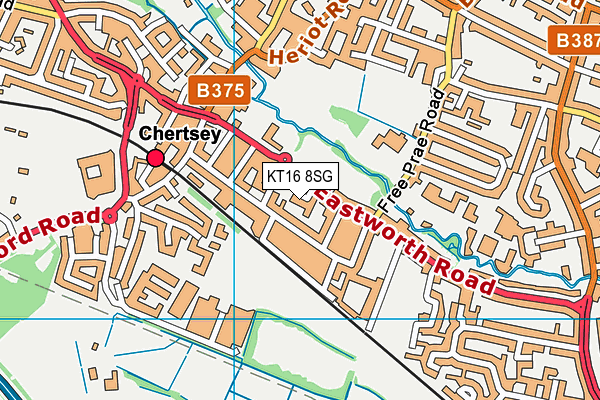 KT16 8SG map - OS VectorMap District (Ordnance Survey)