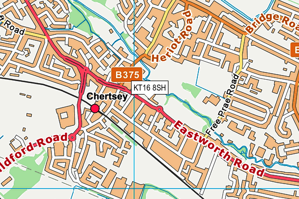 KT16 8SH map - OS VectorMap District (Ordnance Survey)