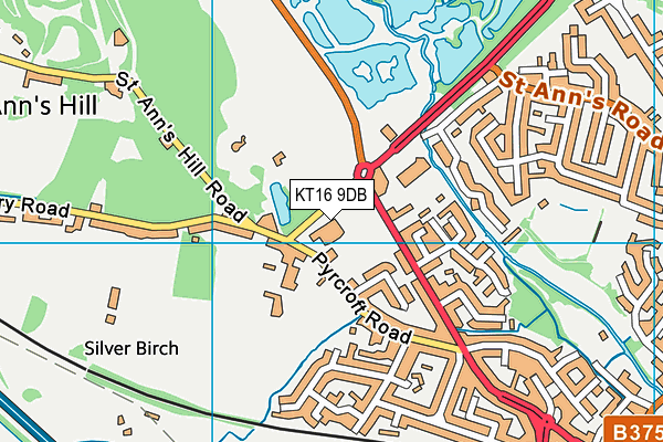 KT16 9DB map - OS VectorMap District (Ordnance Survey)