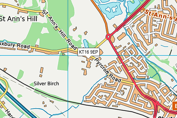 KT16 9EP map - OS VectorMap District (Ordnance Survey)