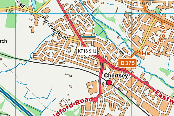 KT16 9HJ map - OS VectorMap District (Ordnance Survey)