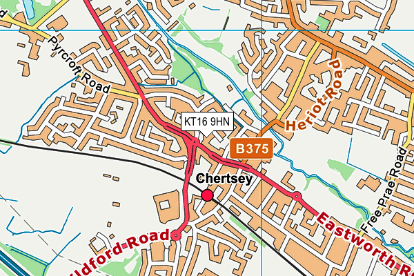 KT16 9HN map - OS VectorMap District (Ordnance Survey)