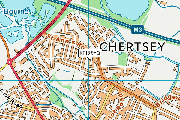KT16 9HQ map - OS VectorMap District (Ordnance Survey)
