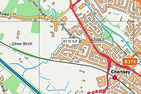 KT16 9JF map - OS VectorMap District (Ordnance Survey)