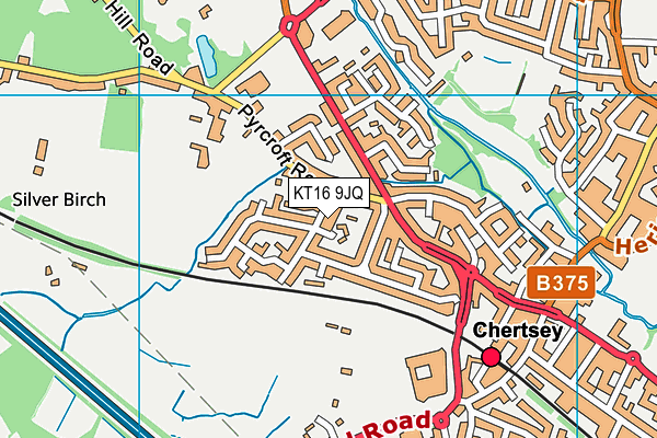 KT16 9JQ map - OS VectorMap District (Ordnance Survey)