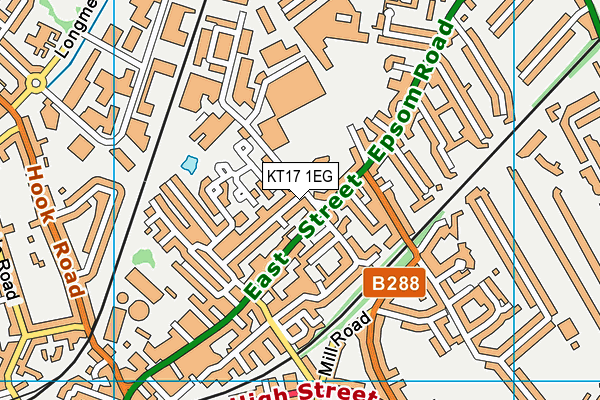 KT17 1EG map - OS VectorMap District (Ordnance Survey)