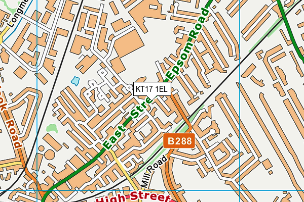 KT17 1EL map - OS VectorMap District (Ordnance Survey)
