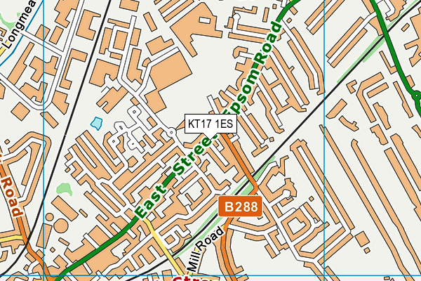 KT17 1ES map - OS VectorMap District (Ordnance Survey)