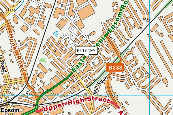 KT17 1EY map - OS VectorMap District (Ordnance Survey)