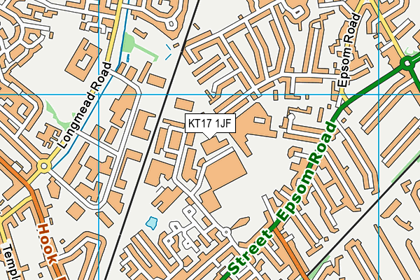 KT17 1JF map - OS VectorMap District (Ordnance Survey)