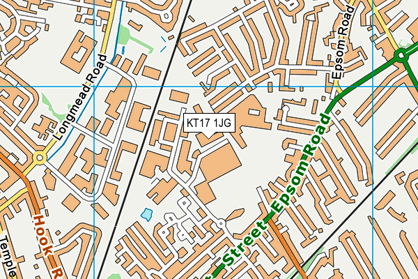 KT17 1JG map - OS VectorMap District (Ordnance Survey)
