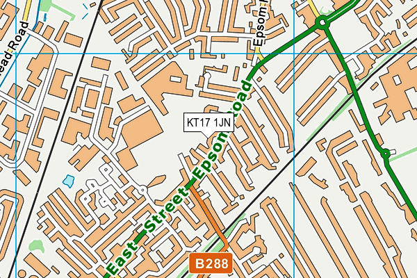 KT17 1JN map - OS VectorMap District (Ordnance Survey)