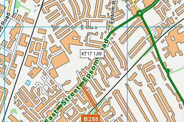 KT17 1JW map - OS VectorMap District (Ordnance Survey)