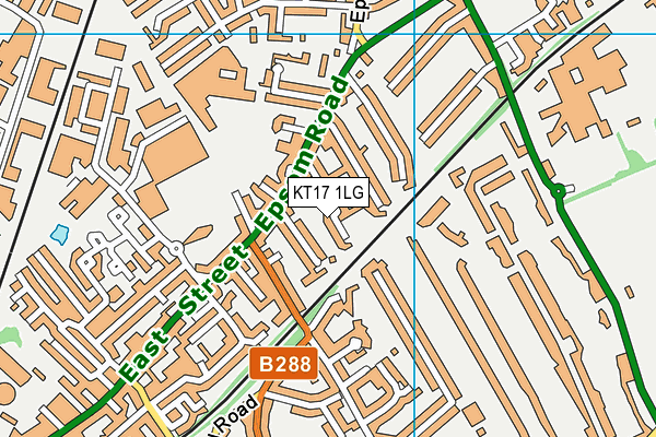 KT17 1LG map - OS VectorMap District (Ordnance Survey)