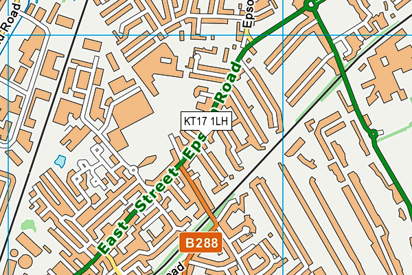 KT17 1LH map - OS VectorMap District (Ordnance Survey)