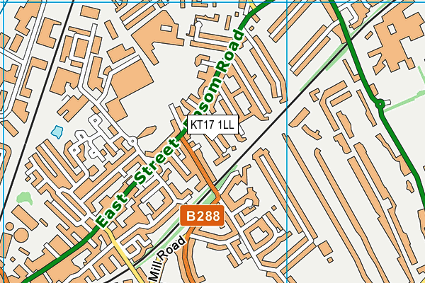 KT17 1LL map - OS VectorMap District (Ordnance Survey)