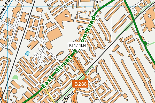 KT17 1LN map - OS VectorMap District (Ordnance Survey)