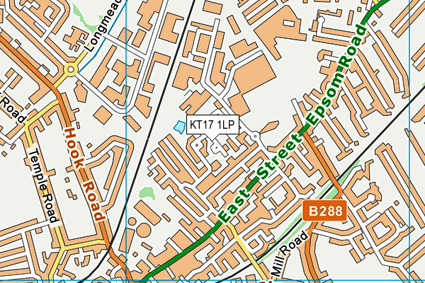 KT17 1LP map - OS VectorMap District (Ordnance Survey)