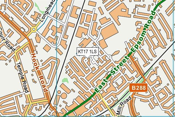 KT17 1LS map - OS VectorMap District (Ordnance Survey)