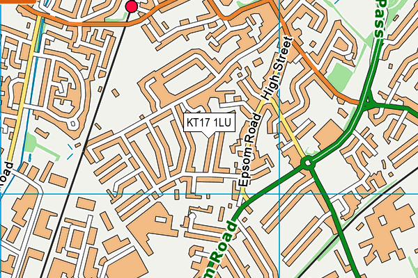 KT17 1LU map - OS VectorMap District (Ordnance Survey)