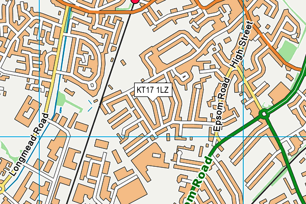 KT17 1LZ map - OS VectorMap District (Ordnance Survey)