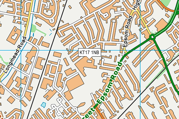 Glyn School map (KT17 1NB) - OS VectorMap District (Ordnance Survey)