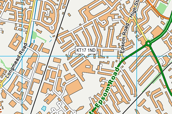 KT17 1ND map - OS VectorMap District (Ordnance Survey)