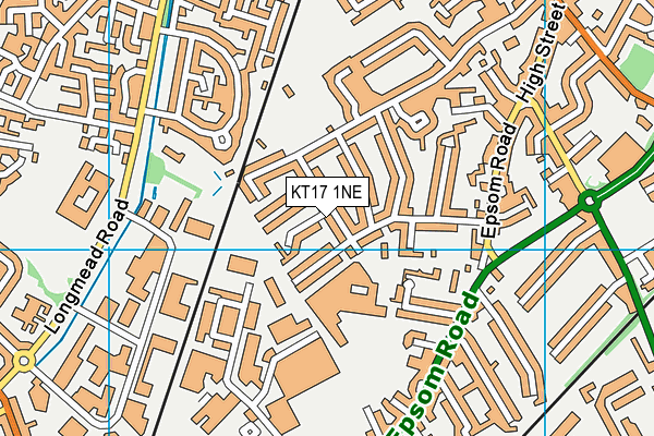 KT17 1NE map - OS VectorMap District (Ordnance Survey)