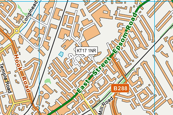 KT17 1NR map - OS VectorMap District (Ordnance Survey)