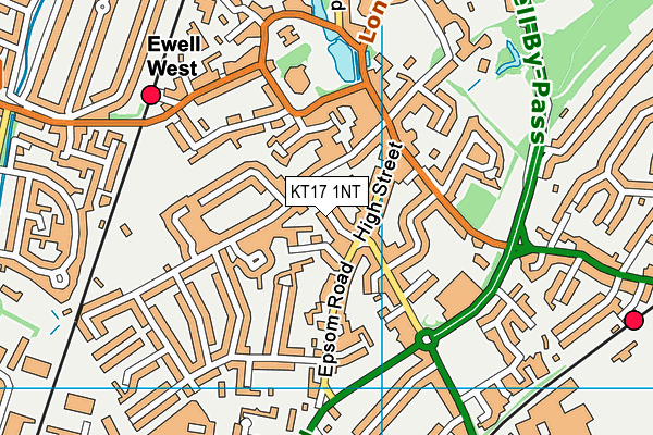 KT17 1NT map - OS VectorMap District (Ordnance Survey)