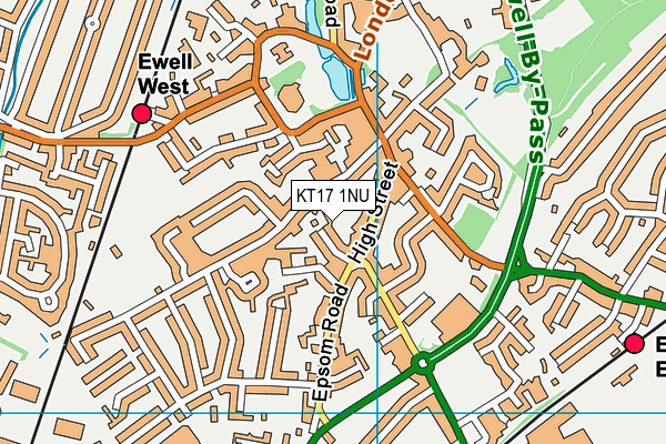 KT17 1NU map - OS VectorMap District (Ordnance Survey)