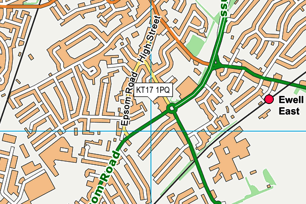 KT17 1PQ map - OS VectorMap District (Ordnance Survey)