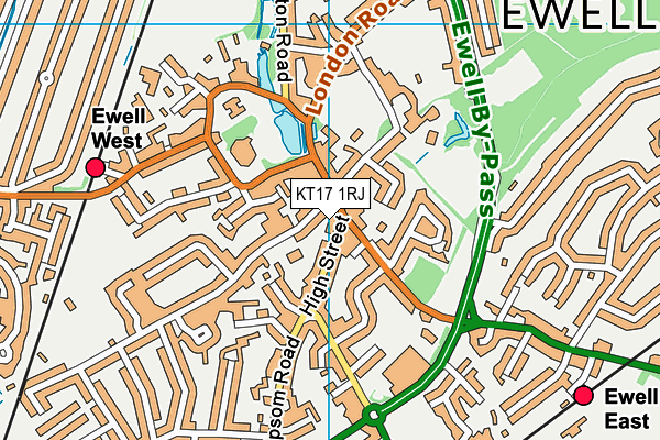 KT17 1RJ map - OS VectorMap District (Ordnance Survey)