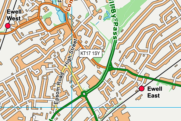 KT17 1SY map - OS VectorMap District (Ordnance Survey)