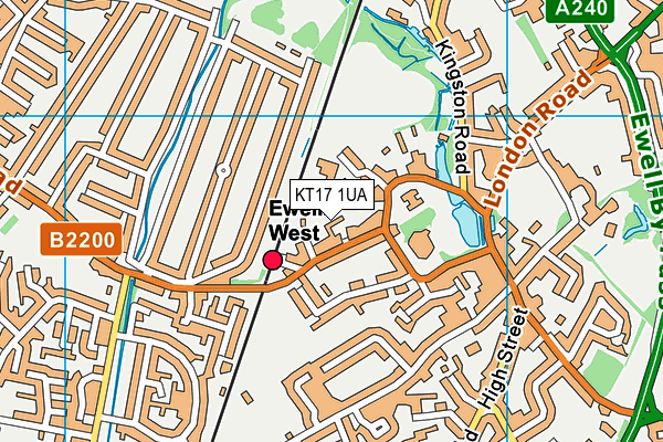 KT17 1UA map - OS VectorMap District (Ordnance Survey)