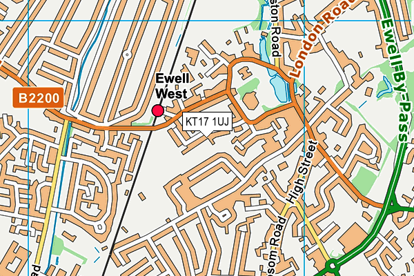 KT17 1UJ map - OS VectorMap District (Ordnance Survey)