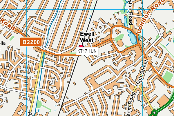 KT17 1UN map - OS VectorMap District (Ordnance Survey)