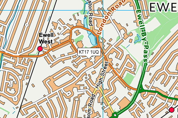 KT17 1UQ map - OS VectorMap District (Ordnance Survey)