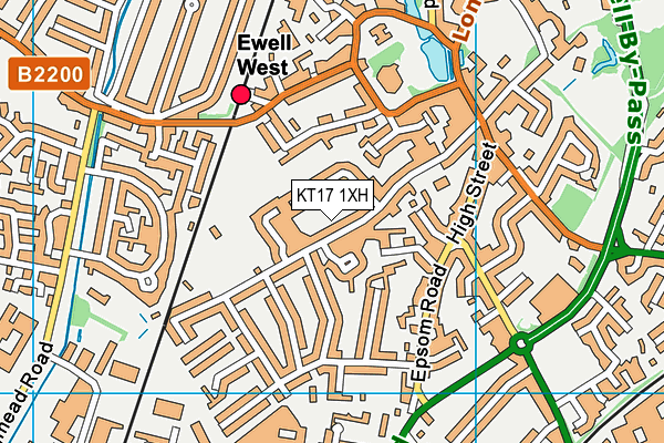 KT17 1XH map - OS VectorMap District (Ordnance Survey)