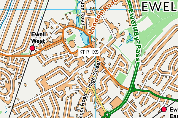 KT17 1XS map - OS VectorMap District (Ordnance Survey)