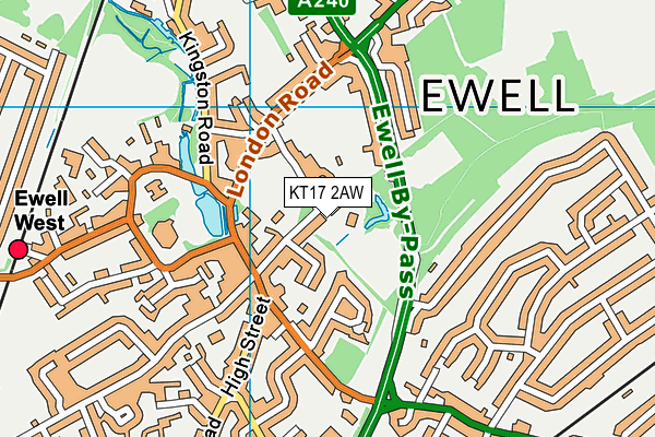 Ewell Castle School map (KT17 2AW) - OS VectorMap District (Ordnance Survey)