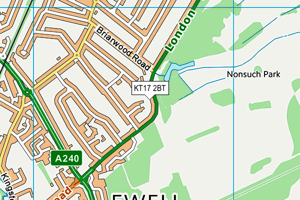 KT17 2BT map - OS VectorMap District (Ordnance Survey)